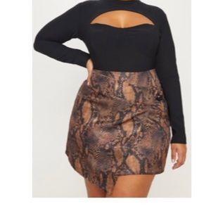 PLT Snake print Asymmetrical Skirt